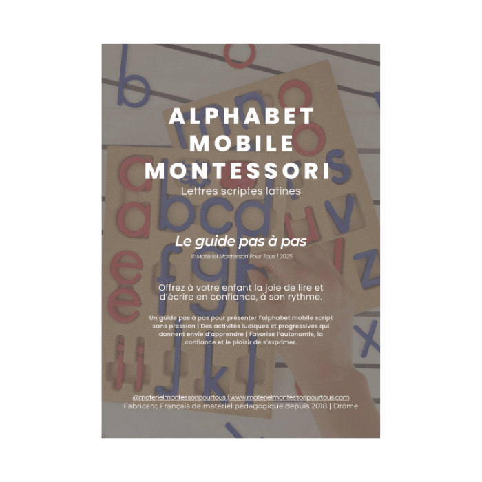 Alphabet mobile Montessori cursif + livret pédagogique – Lettres ...